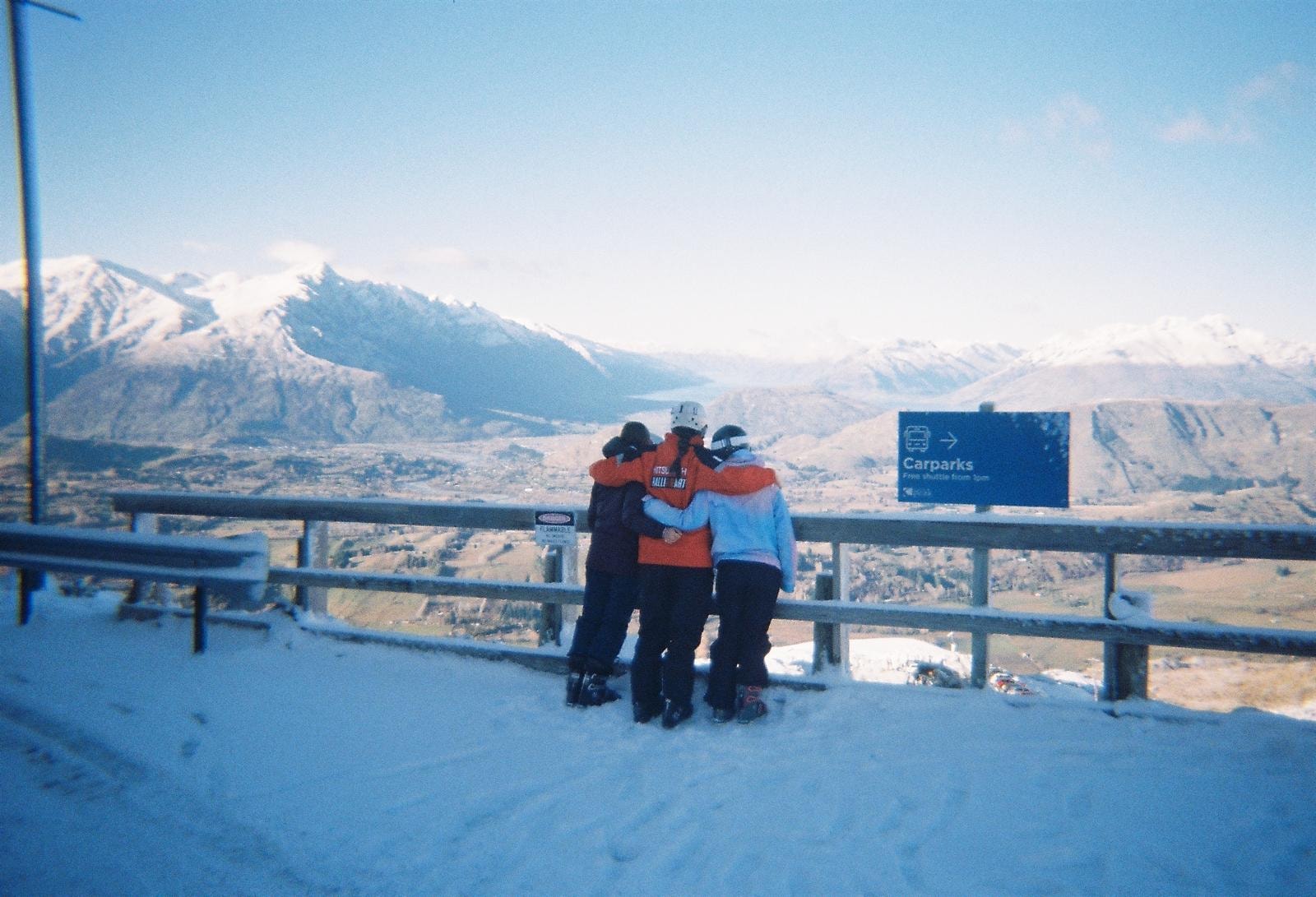 A group looks at the epic view in Queenstown
